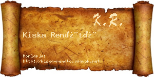 Kiska Renátó névjegykártya